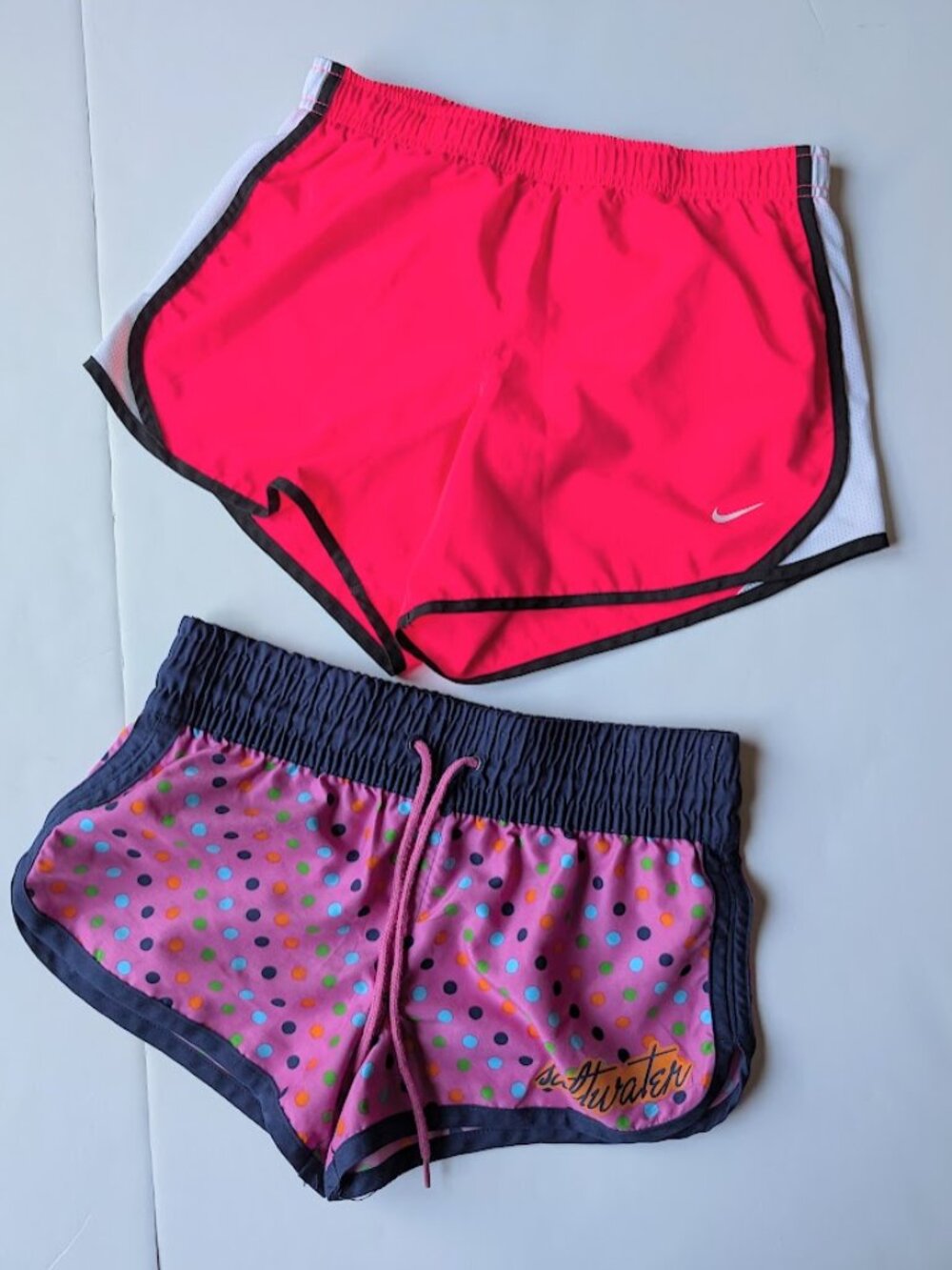 Nike Dri Fit Girls Running Shorts Lined Neon Pink Kids Size:L